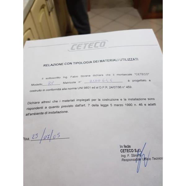 Montascale pedana ceteco modello  Rp