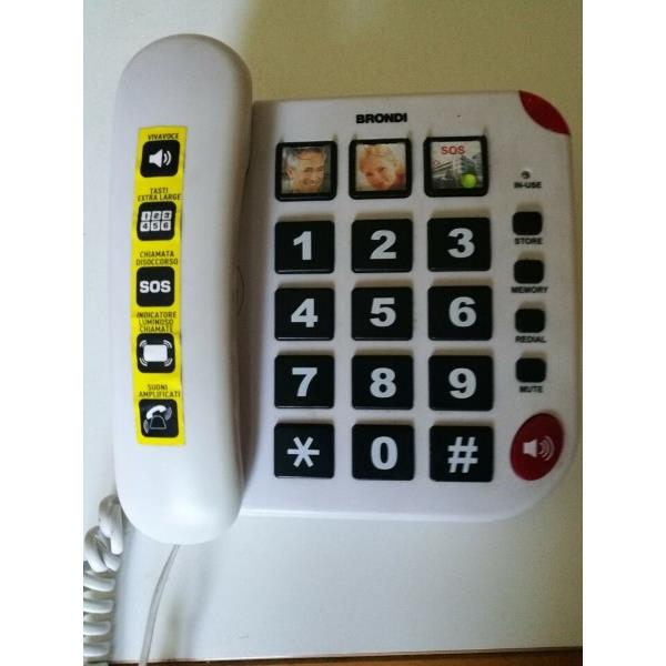Telefono fisso Brondi  per anziani con varie funzioni