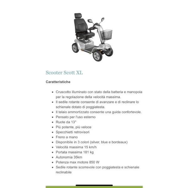 Vendo scooter scott XL praticamente nuovo 2019