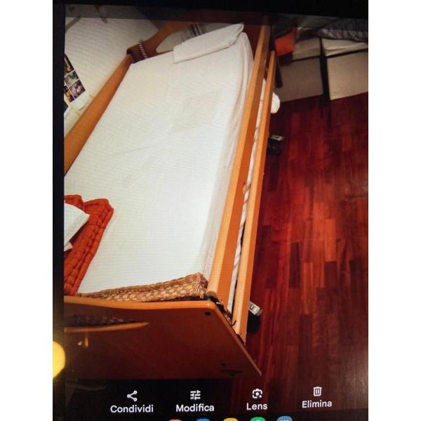 letto lunga degenza +sollevatore +sedia a rotelle 